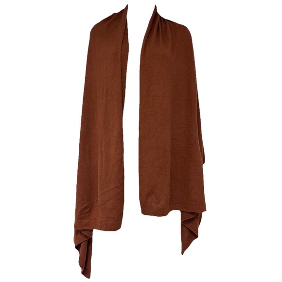 J Jill One Size Ultra Luxe Silk Blend Three Way Wrap Sweater Scarf Brown Tan - Picture 1 of 7